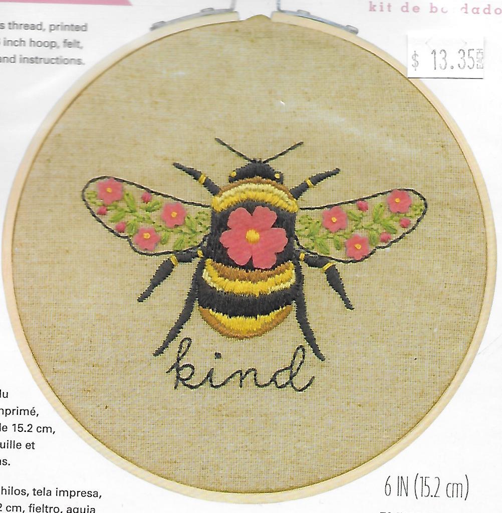 Dimensions Bee Kind Embroidery Kit #72-76292 6" Round Learn a Craft